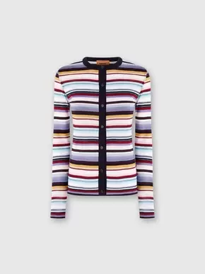 Striped wool and viscose knit cardigan, Multicoloured- DS24WM0VBK038ISM9EU tuote hintaan 690€ liikkeestä Missoni