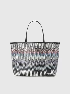 Zig zag cotton shopper with double handles, Black - LS24WX0VBV00GXSM9OV tuote hintaan 486,5€ liikkeestä Missoni