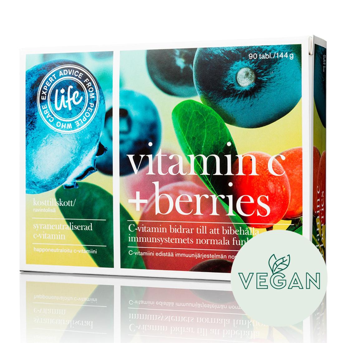 Life Vitamin C + Berries Vahva C-vitamiini tuote hintaan 21,9€ liikkeestä Life