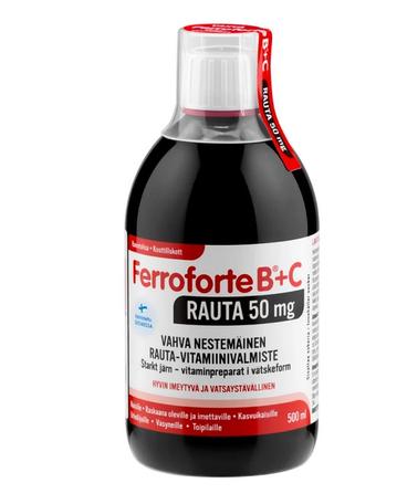 Ferroforte B + C Rauta 50 mg 500 ml tuote hintaan 18,9€ liikkeestä Life