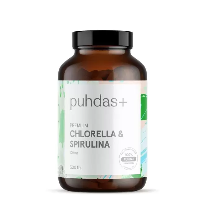 Puhdas+ Premium Chlorella & Spirulina 500 mg tuote hintaan 13,14€ liikkeestä Life