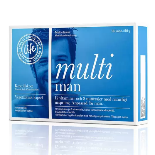 Life MultiMan Monivitamiini tuote hintaan 20,9€ liikkeestä Life