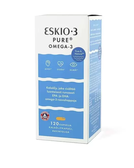 Eskio-3 Pure 1000 mg kalaöljykapseli tuote hintaan 18,9€ liikkeestä Life