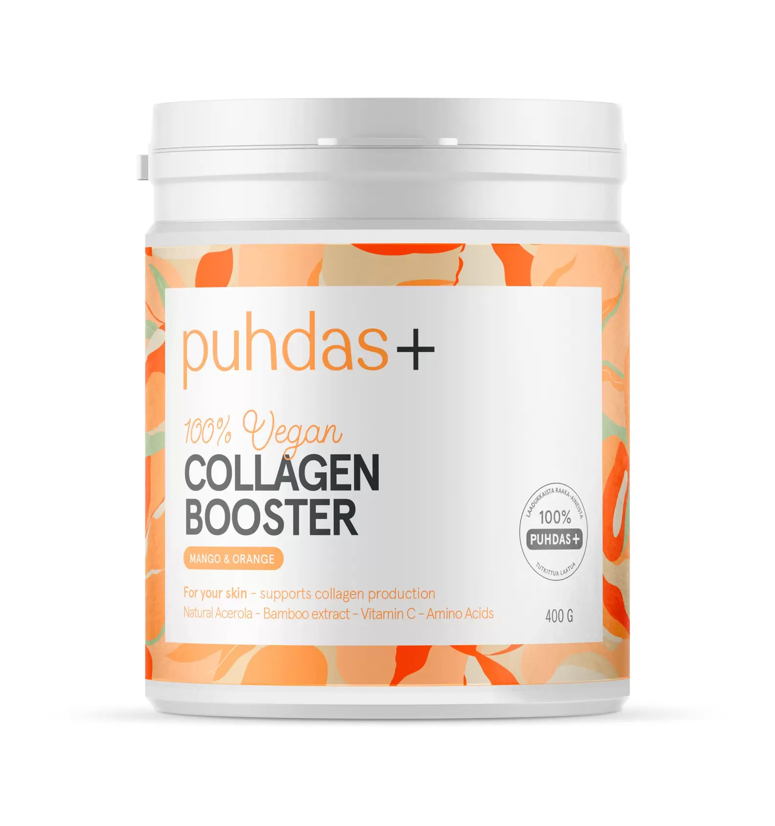 Puhdas+Collagen Booster 100 % Vegan Mango & Orange tuote hintaan 29,94€ liikkeestä Life