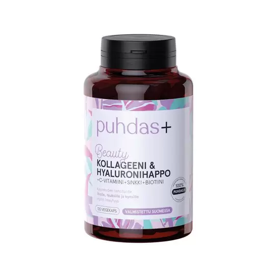 PUHDAS+ COLLAGEN&HYALYRON+C 120kaps tuote hintaan 44,9€ liikkeestä Life