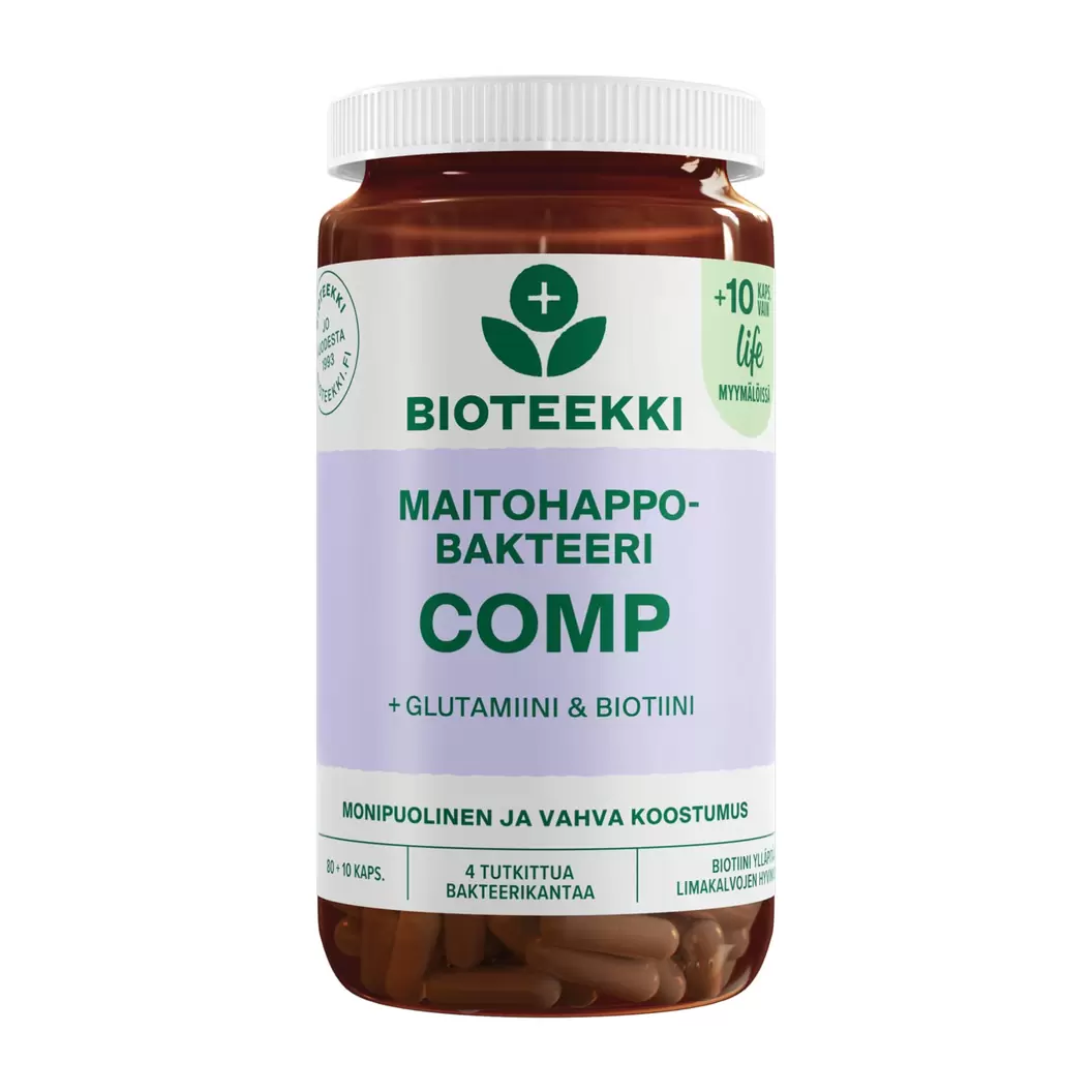 Bioteekki Maitohappobakteeri Comp Life 90 kaps tuote hintaan 24,9€ liikkeestä Life