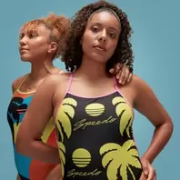 Speedo x Jasmin Sehra Palm Tree Print V Back Swimsuit tuote hintaan 32€ liikkeestä Speedo Swimwear